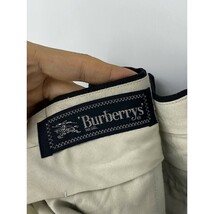 A7494/ビンテージ 80s 美品 春夏 BURBERRY バーバリー ウール ストライプ テーパード スラックス パンツ トラウザーズ AB5 L程 濃紺/メンズ_画像10