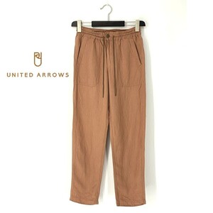 A7366/極美品 春夏 UNITED ARROWS ユナイテッドアローズ リネン テーパード スラックス ウエストゴム イージーパンツ S ピンク/メンズ