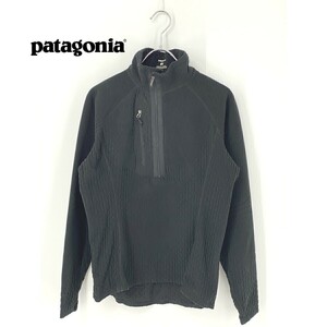 A8878/美品 春夏 patagonia パタゴニア POLATEC 長袖 ハイネック プルオーバー 凸凹 ボア フリース ジャケット S 黒 USA製 レディース