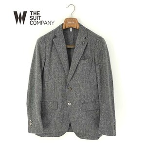 A6875/極美品 春夏 THE SUIT COMPANY スーツカンパニー MOON ウール テーラード シングル2Bジャケット 170 6Drop 灰色/メンズ スーツ用