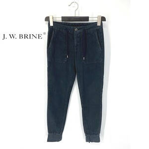 A6653/美品 春夏 J.W.BRINE ブライン コットン ストレッチ テーパード ワーク スラックス リブ イージーパンツ 25 M程 黒/レディース