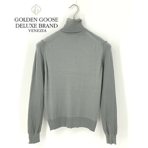 A8779/美品 春夏 GOLDEN GOOSE DELUXE BRAND ゴールデングース ウール 長袖 タートルネック ニット リブ セーター S 灰色 レディース