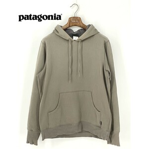 A8778/美品 春夏 patagonia パタゴニア コットン 長袖 プルーオーバー フード パーカー カンガルーポケット トレーナーMカーキ 灰色 メンズ