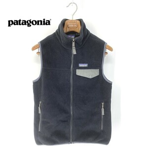 A6061/美品 春夏 patagonia SYNCHILLA パタゴニア ジップアップ ボア フリース ノースリーブ ベスト ジレXS 黒/メンズ ジャケット RN#51884