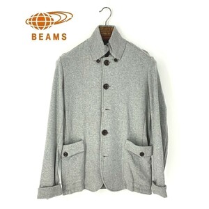 A6893/美品 秋冬 BEAMS HEART ビームス ハート コットン ハイネック カジュアル テーラード リブ ブルゾン ジャケット S 灰色/メンズ