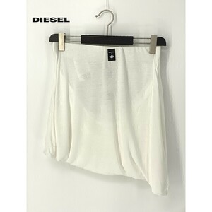 A7145/タグ付き 美品 春夏 DIESEL UFFIE ディーゼル レーヨン100 ドレープ 台形 ミニ 膝丈 スカート L 白/レディース チューブトップ