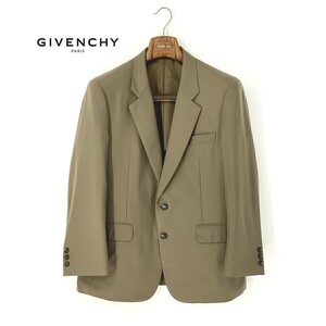 A6830/ビンテージ 春夏 背抜き GIVENCHY ジバンシー 茶タグ ウール テーラード シングル2Bジャケット 165 S程 茶/メンズ スーツ用 ビジネス