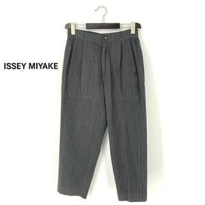 A7503/ビンテージ 80s 春夏 Plantation ISSEY MIYAKE イッセイミヤケ テーパード ミリタリー ワーク スラックス パンツ S程 灰色/メンズ