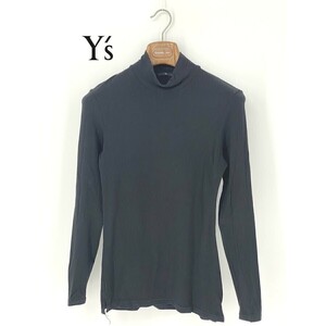 A8911/ spring summer Y's wise Yohji Yamamoto Yohji Yamamoto plain long sleeve high‐necked stretch long T T-shirt cut and sewn S degree black men's 