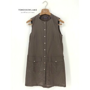 A9159/ ultimate beautiful goods spring summer TOMORROWLAND collection Tomorrowland linen no sleeve high‐necked shirt Mini One-piece M degree 38 tea lady's 