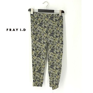 A7250/ beautiful goods spring summer FRAY I.Df Ray I ti- total pattern hem Zip tapered capri pants ga yellowtail cropped pants Easy pants FREE yellow color / lady's 