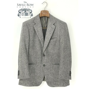 A9089/極美品 秋冬 総裏 Savile Row サビルロウ ETHOMAS ウール カシミヤ テーラード シングル2Bジャケット 92AB3 160 XS程 灰色 メンズ