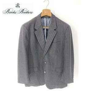 A6076/80s 美品 春夏 BROOKS BROTHERS ブルックスブラザーズ ウール ストライプ テーラード シングル2Bジャケット 44/39 灰色/メンズ USA製