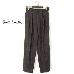 A7228/極美品 春夏 PAUL SMITH ポールスミス テンセル ストライプ テーパード スラックス パンツ トラウザーズ31 M程 赤茶/メンズ スーツ用