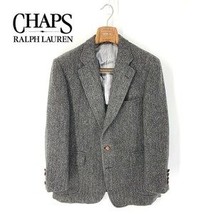 A6555/春夏 背抜き Chaps Ralph Lauren ウール ツイード ヘリンボーン クルミボタン テーラード シングル2Bジャケット 170 灰色/メンズ