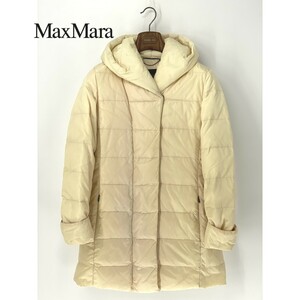 A9192/訳あり 秋冬 MAXMARA WEEKEND マックスマーラ ナイロン ジップアップ フーデット ダウンコート ジャケット40 M程 黄色 レディース