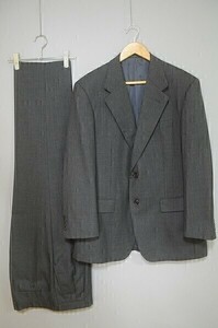 A1927/美品 秋冬 LANVIN COLLECTION ランバン ウール ストライプ シングル2Bスーツ ジャケット セットアップ 上下52R 灰色/日本製 メンズ