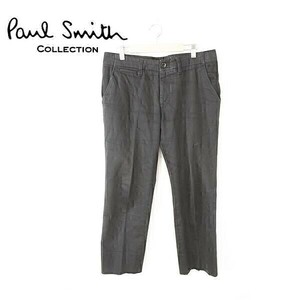 A4017/春夏 Paul Smith COLLECTION ポールスミス 光沢 無地 コットン カジュアル テーパード ストレート ワークパンツ 82 黒/日本製 メンズ