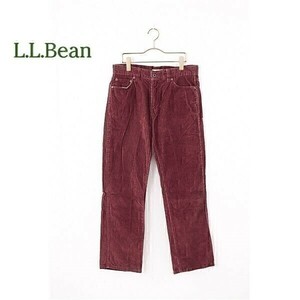 A3233/美品 春夏 L.L.Bean エルエルビーン コットン ストレート コーデュロイ テーパードパンツ 31 ワインレッド/スリランカ製 メンズ