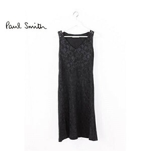 A3403/ ultimate beautiful goods spring summer PS Paul Smith Paul Smith total pattern floral print botanikaru fading te-to dress knees height mi leak height One-piece 40 black / lady's 