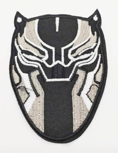 送料無料 ブラックパンサー 顔 アベンジャーズ ワッペン アップリケ のり付き 刺繍 アイロン アメリカン雑貨 スマアク