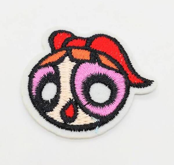 送料無料 パワーパフガール ブロッサム ワッペン アップリケ のり付き 刺繍 アイロン アメリカン雑貨 スマアク