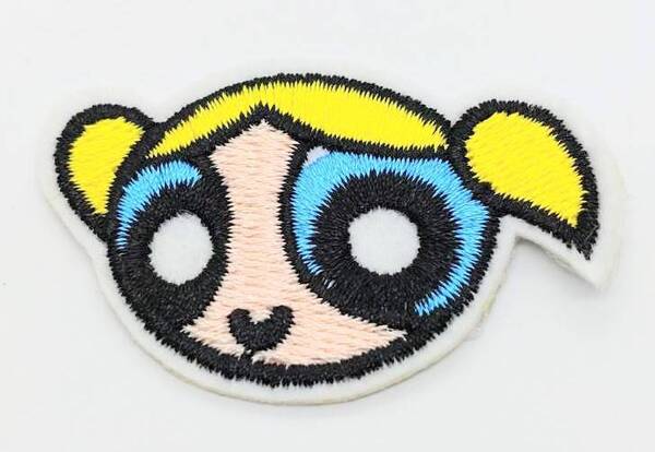 送料無料 パワーパフガール バブルス ワッペン アップリケ のり付き 刺繍 アイロン アメリカン雑貨 スマアク