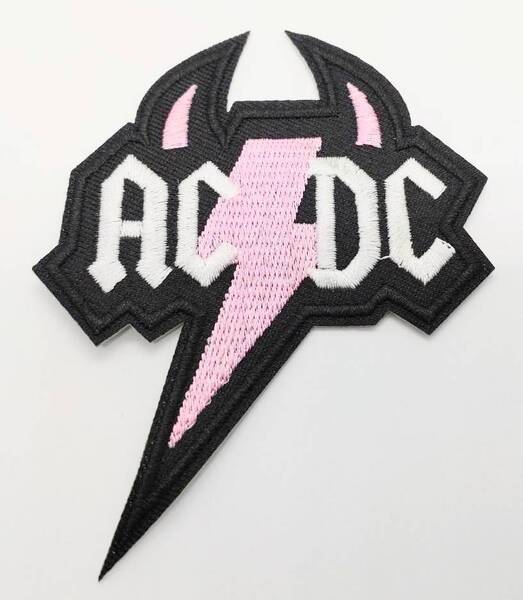 送料無料 AC/DC ロックバンド ワッペン アップリケ のり付き 刺繍 アイロン アメリカン雑貨 スマアク