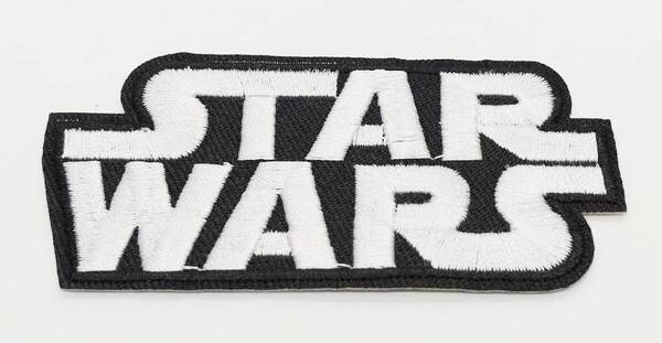 送料無料 スターウォーズ ワッペン ホワイト アップリケ のり付き 刺繍 アイロン アメリカン雑貨 スマアク