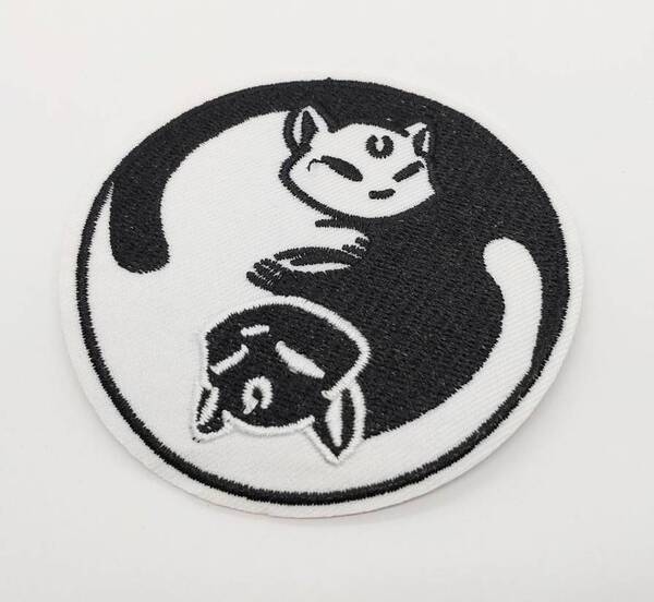 送料無料 猫 ねこ ネコ アニマル ワッペン アップリケ のり付き 刺繍 アイロン アメリカン雑貨 スマアク