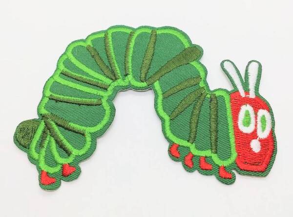 送料無料 はらぺこあおむし 絵本 ワッペン アップリケ のり付き 刺繍 アイロン アメリカン雑貨 スマアク