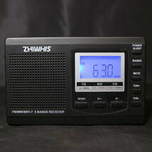 動作品 ZHIWHIS ラジオ 小型ポータブル ZWS-310 ブラック FM AM SW ワイドfm対応 グレー 防災 小型家電 中古_画像1