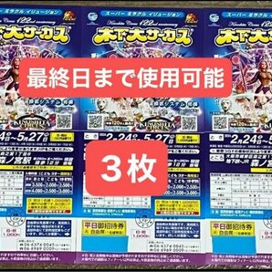 木下大サーカス　大阪　森ノ宮　最終価格　　　　　　　　　最終日まで使用可能　残りわずか