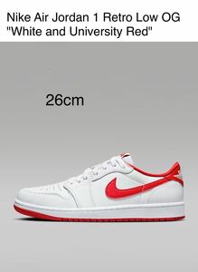 NikeAir Jordan1 Retro LowOG White and University Redナイキ エアジョーダン1 レトロ ロー OG ホワイト アンド ユニバーシティレッド