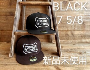 スタンダードカリフォルニア別注NEW ERA／ニューエラ　59Fiftyロゴキャップ NEW ERA × SD 59Fifty Logo Cap ブラック　BLACK　7 5/8 新品
