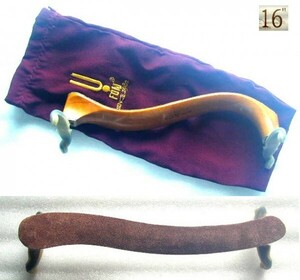 ( postage included )*FOM viola shoulder rest *16~* car b large * wooden * feeling of luxury equipped 