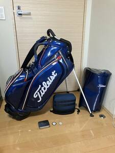 ほぼ未使用 Titleist キャディバッグ おまけ：アイアンカバー＋マーカー　スタンド　エナメル　タイトリスト