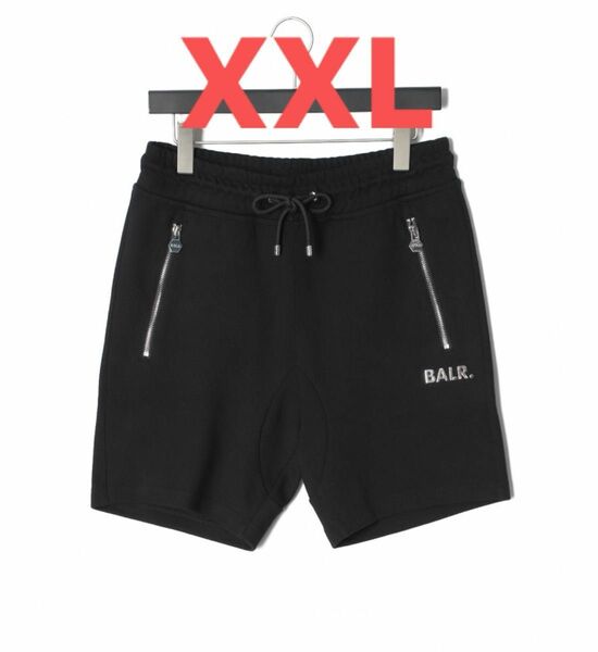 【新品未使用XXL】BALR. ボーラー ショートパンツサイドジッパ ブラック スウェット ハーフパンツ
