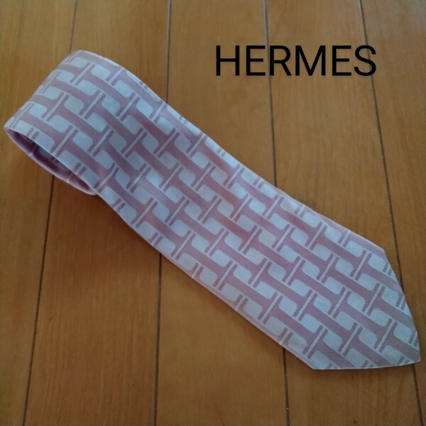 エルメス　ネクタイ　ピンク系　HERMES