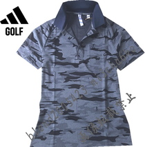 ■新品【adidas GOLF】アディダスゴルフ カモ柄 吸汗速乾性 半袖ポロシャツ■NV/L_画像2