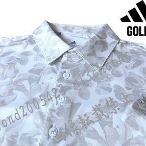 ■新品【adidas GOLF】アディダスゴルフ 吸汗速乾 トーナルプリント半袖ポロシャツ■WH/XLの画像4