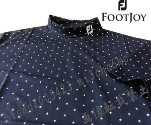 ■新品【FOOT JOY GOLF】フットジョイゴルフ 吸汗速乾 ストレッチ 衿刺繍ロゴ モックネック半袖シャツ■NV/XL