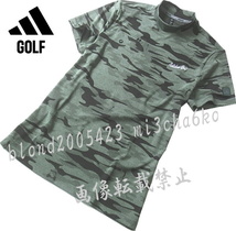 ■新品【adidas GOLF】アディダスゴルフ カモ柄 AEROREADY吸湿性 半袖モックネックシャツ■KH/XL_画像2