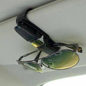 サングラスホルダー メガネホルダー 車 眼鏡 サンバイザー 収納 カード 駐車券 クリップ シルバー 2個セットの画像5