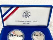 A559　UNITED STATES LIBERTY COINS　アメリカ　リバティコイン　記念硬貨　箱付き　自由の女神　1986年　銀貨　シルバー_画像4