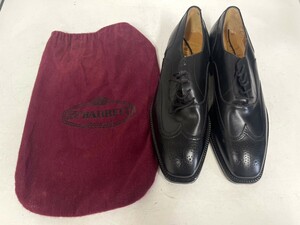 E446 BARRETT UK9 27.5cm Италия производства бизнес обувь мужской кожа обувь черный 