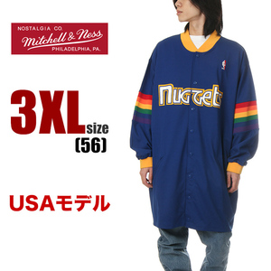 【新品】【USAモデル】MITCHELL & NESS デンバー ナゲッツ スナップ ジャケット 3XL 青 ミッチェルアンドネス バスケ ジャージ メンズ