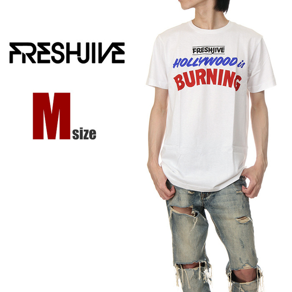 【新品】FRESHJIVE Tシャツ M 白 メンズ フレッシュジャイブ 半袖 USAモデル スケート サーフ ストリート アメカジ 大きいサイズ