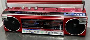 TOSHIBA Toshiba RT-SW7 double radio-cassette red Showa Retro junk 