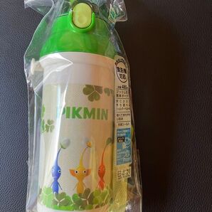 ピクミン 水筒 ボトル ワンタッチボトル 遠足 抗菌 食洗器対応 480ml ストラップ付き